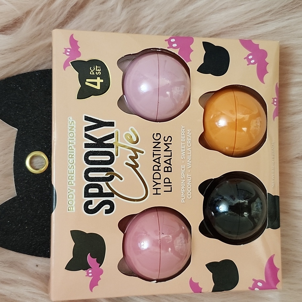 Brand New BODY PRESCRIPTIONS HOLIDAY INSPIRED HYDRATING LIP BALMS-4CT